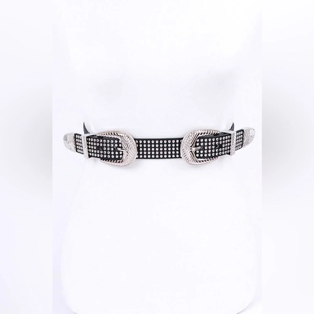 Gold and Black Studded Belt